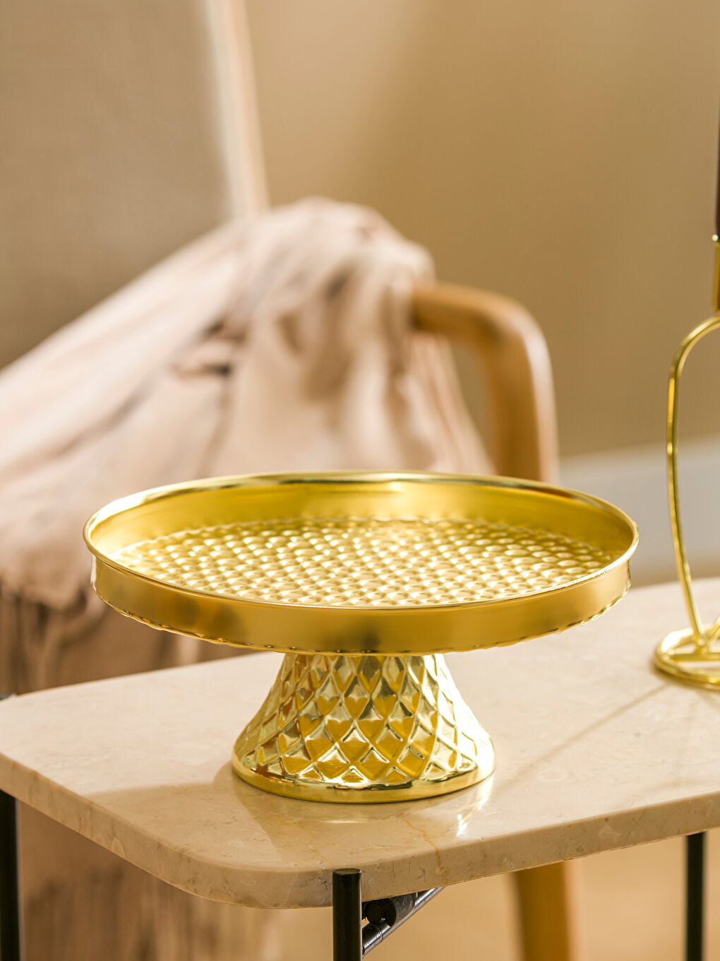 Sarı Dekoratif Kek Standı 20 cm