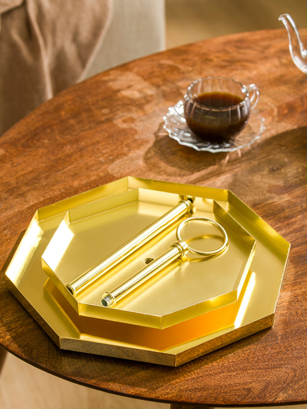 Sarı Çift Katlı Sunumluk 35 cm-2