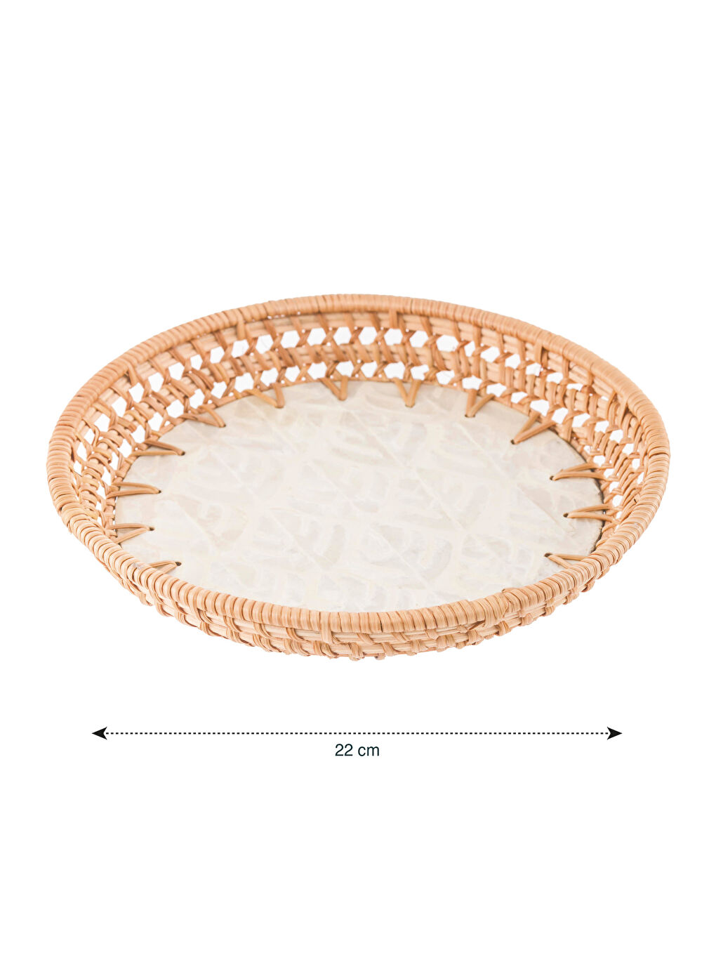 Kahverengi Dekoratif Hasır Tepsi 22 cm-3