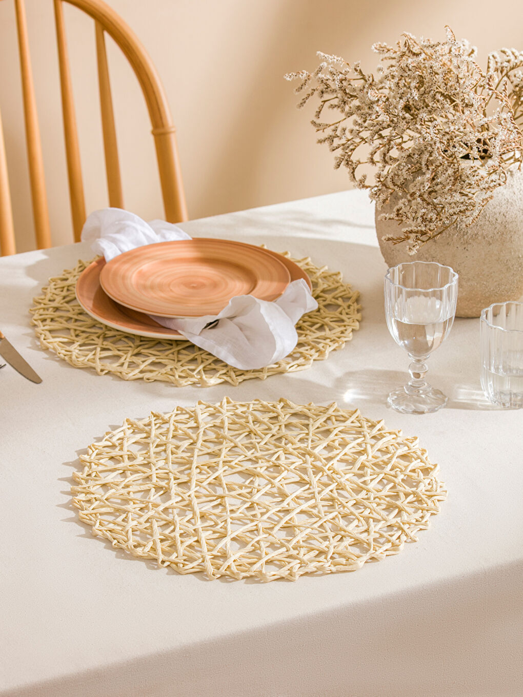 Bej Hasır Supla Seti 2'li 37 cm-1