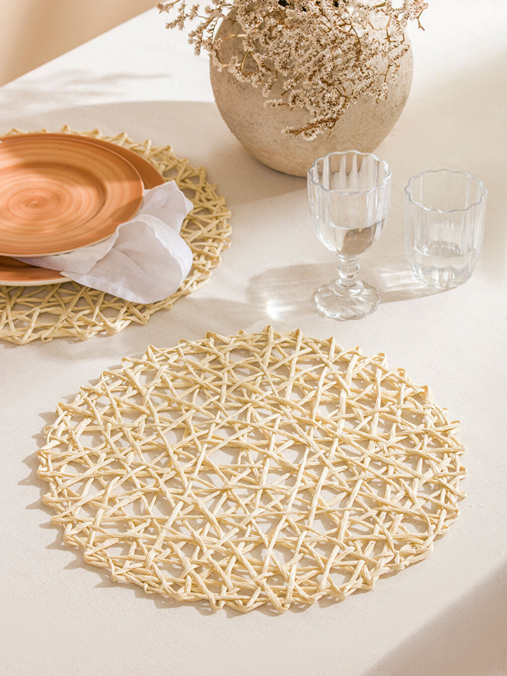 Bej Hasır Supla Seti 2'li 37 cm-2