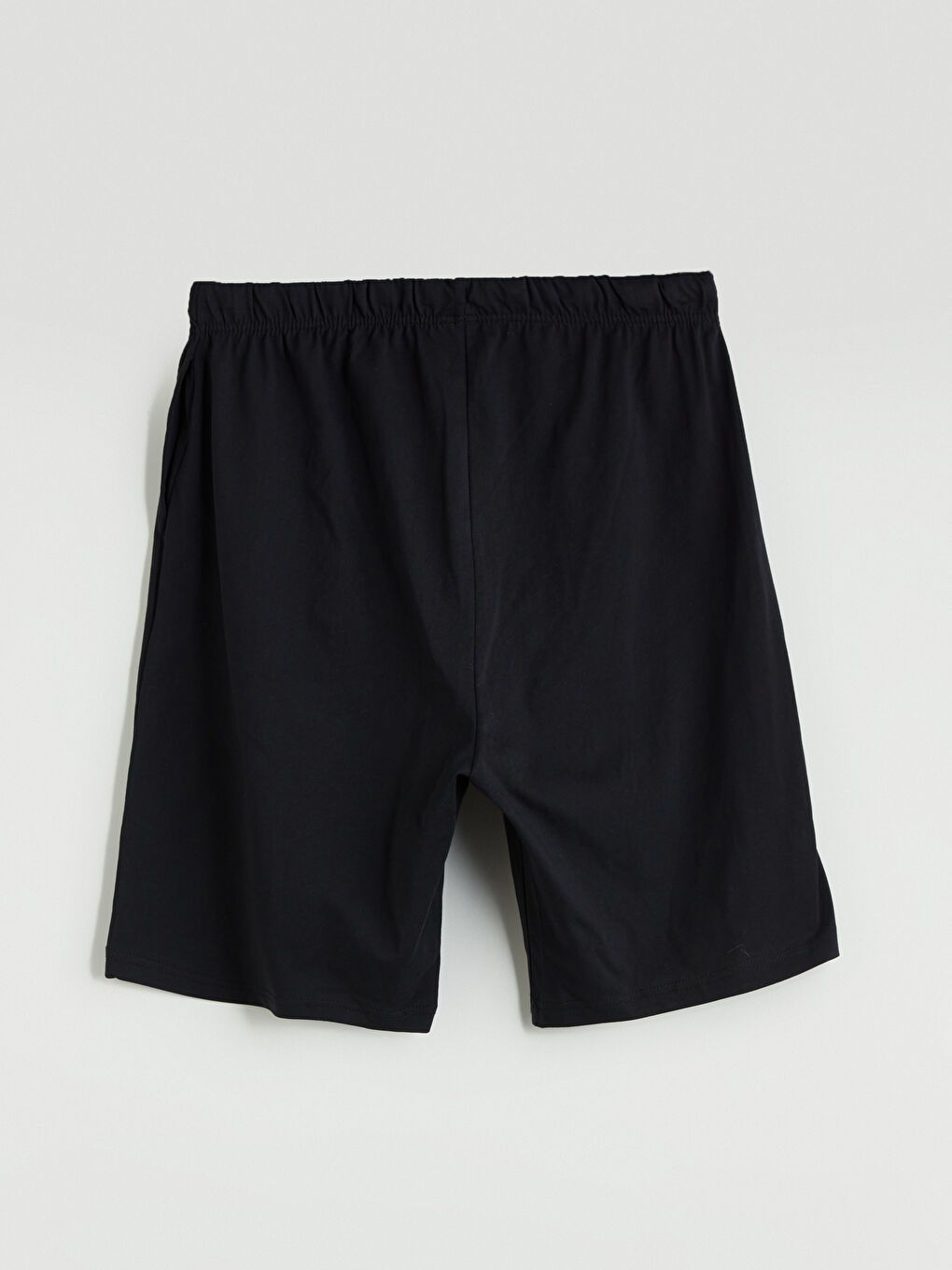 Siyah Standart Kalıp Erkek Pijama Alt Şort-1