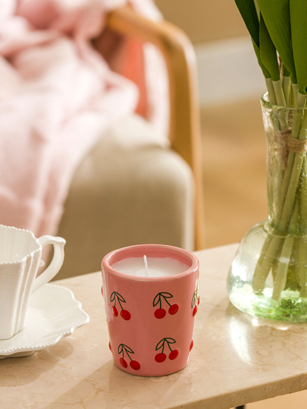 Mirisna sveća od trešnjinog cveta, 9 cm-1