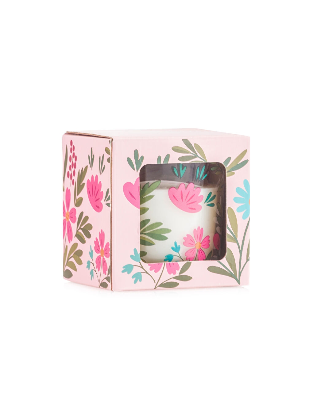 حامل شموع زجاجي بطبعة زهور، 8 سم-3