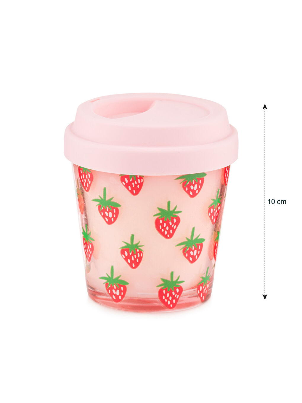 მარწყვის პრინტიანი სურნელოვანი ქილა სანთელი 9 სმ-4