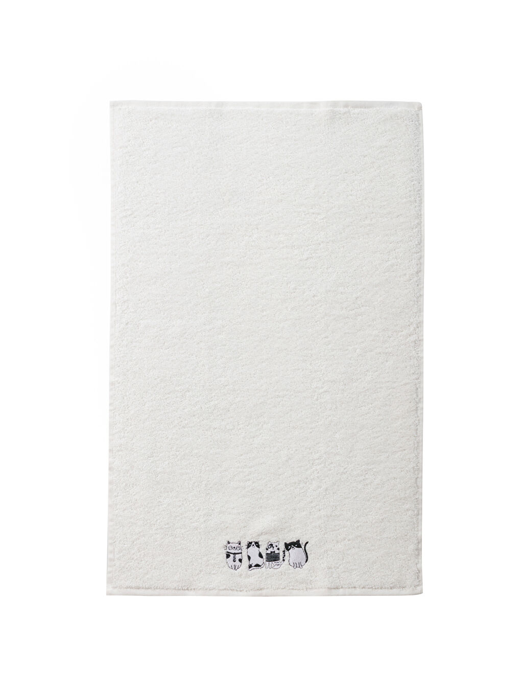 Ekru Nakışlı Yüz Havlusu 50x80 cm-8