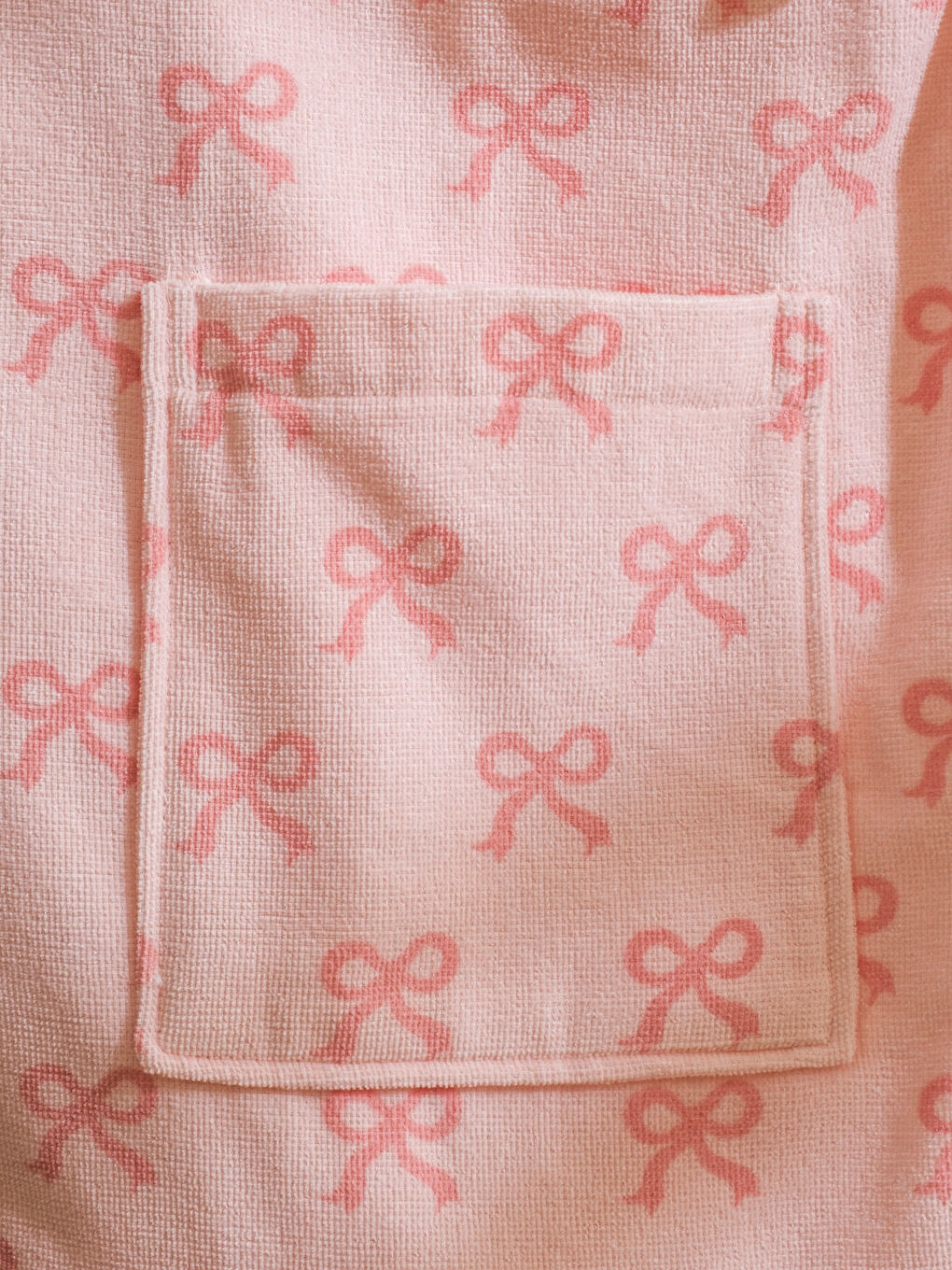 Pembe Fiyonk Baskılı Kadın Bornoz -3