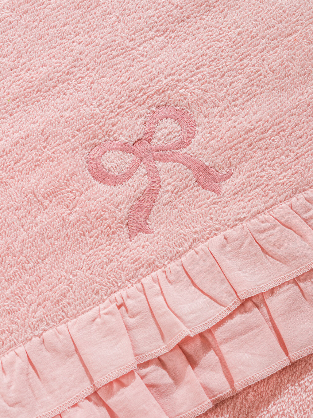 Pembe Fiyonk Nakışlı Yüz Havlusu 50x80 cm-6