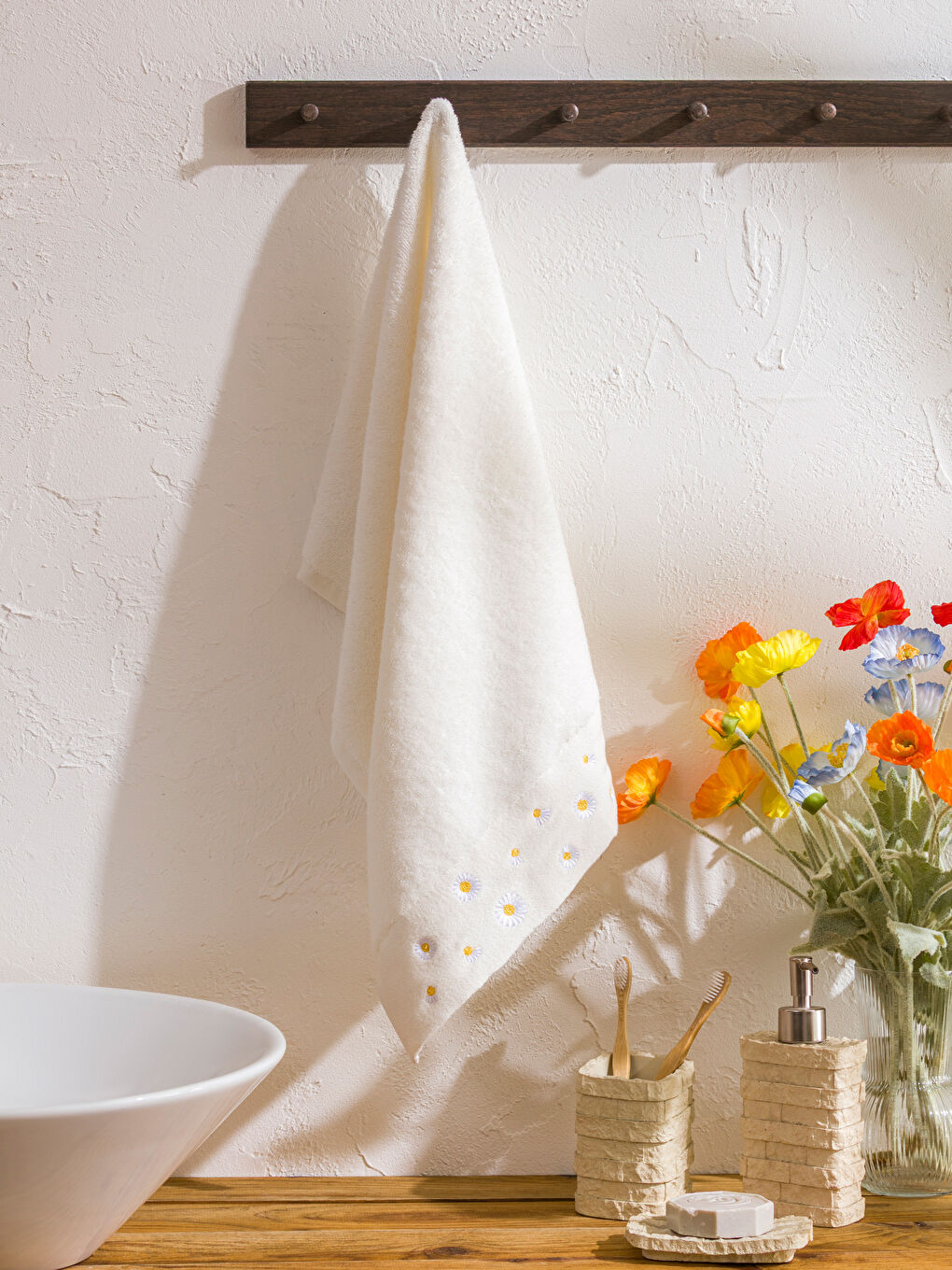 خاولی دەستی لوولدراو گوڵدار 50x80 cm-1