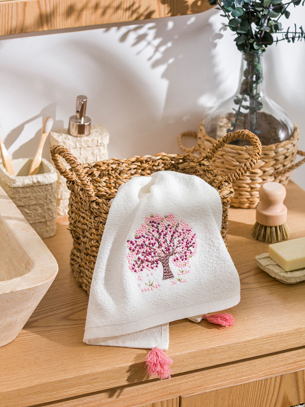 خاولی دەستی لوولدراو بە شێوەی دار دووزراو 50x80 cm-1