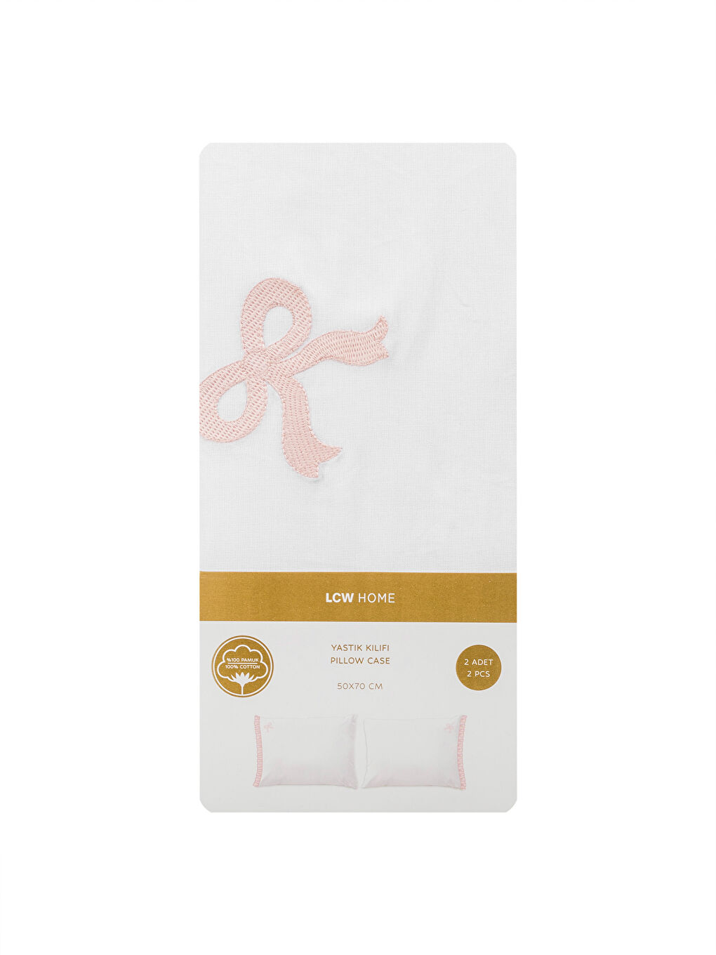 Beyaz Fiyonk Nakışlı Masa Örtüsü 2'li 50x70 cm-3