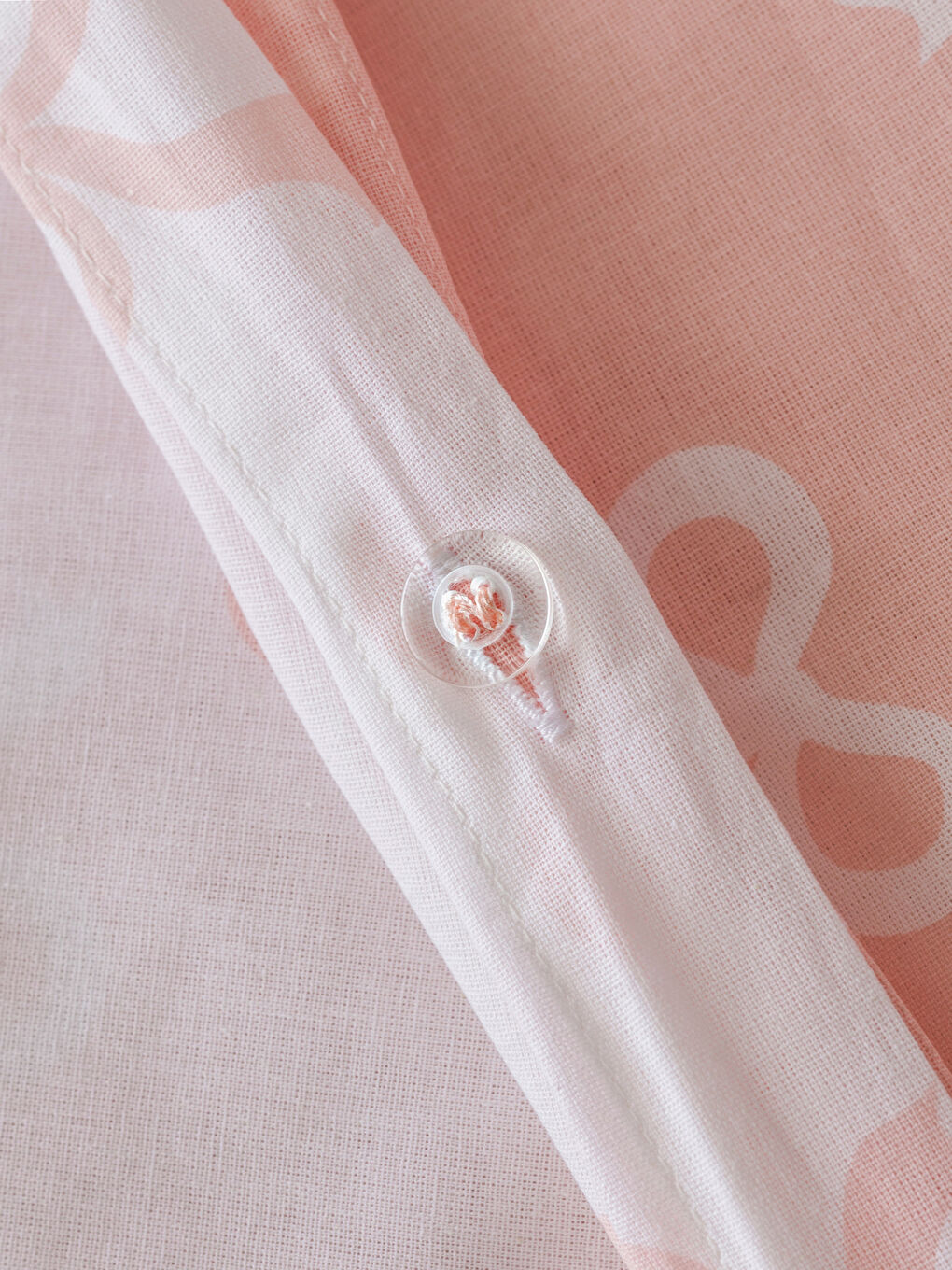 Pembe Desenli Pamuklu Tek Kişilik Nevresim Seti-5