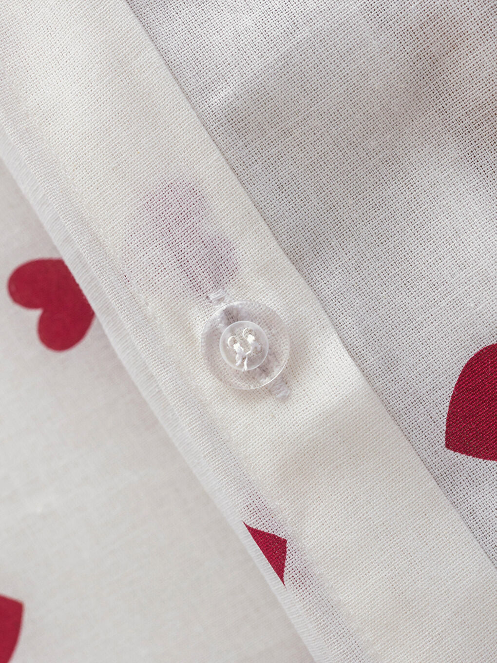 Kırmızı Kalp Baskılı Çift Kişilik Nevresim Seti 200x220 Cm-5