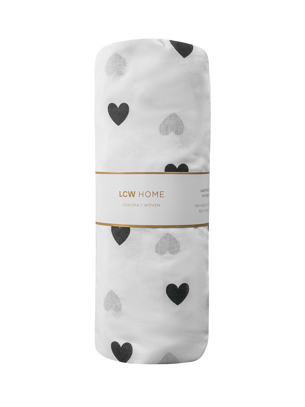 Kalp Baskılı Tek Kişilik Lastikli Çarşaf-4