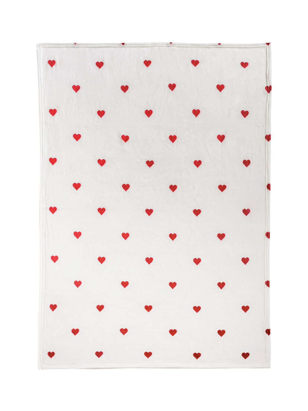 Kırmızı Kalp Baskılı Tv Battaniyesi 100x150 cm-4