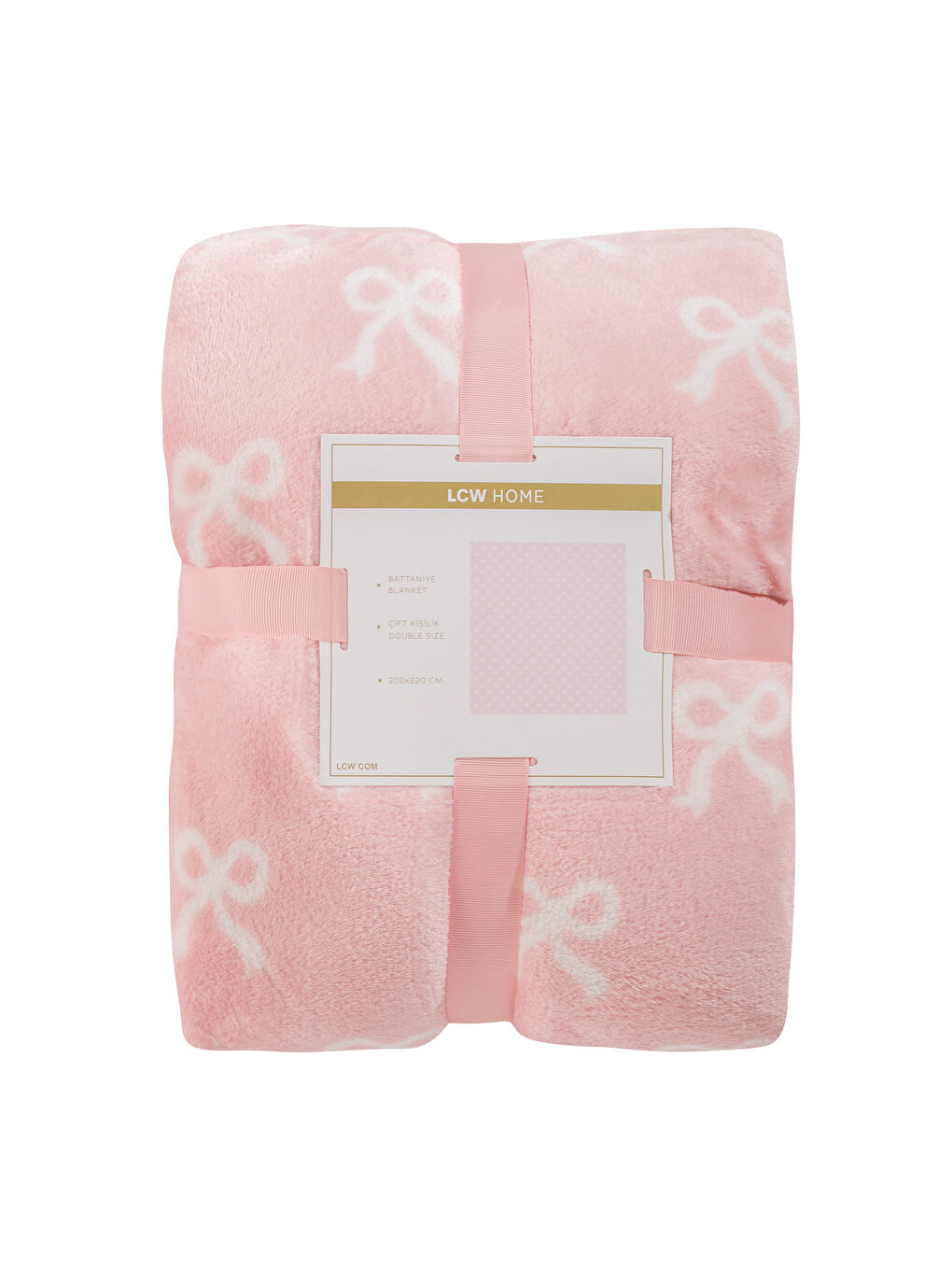 Pembe Fiyonk Baskılı Çift Kişilik Battaniye-4