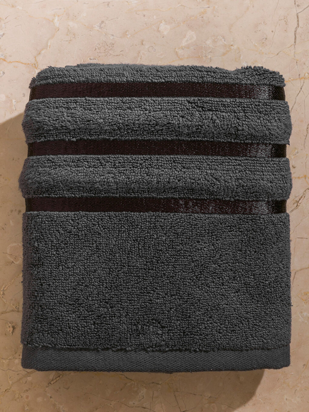 Antrasit Desenli Pamuklu Yüz Havlusu 50x80 cm-2