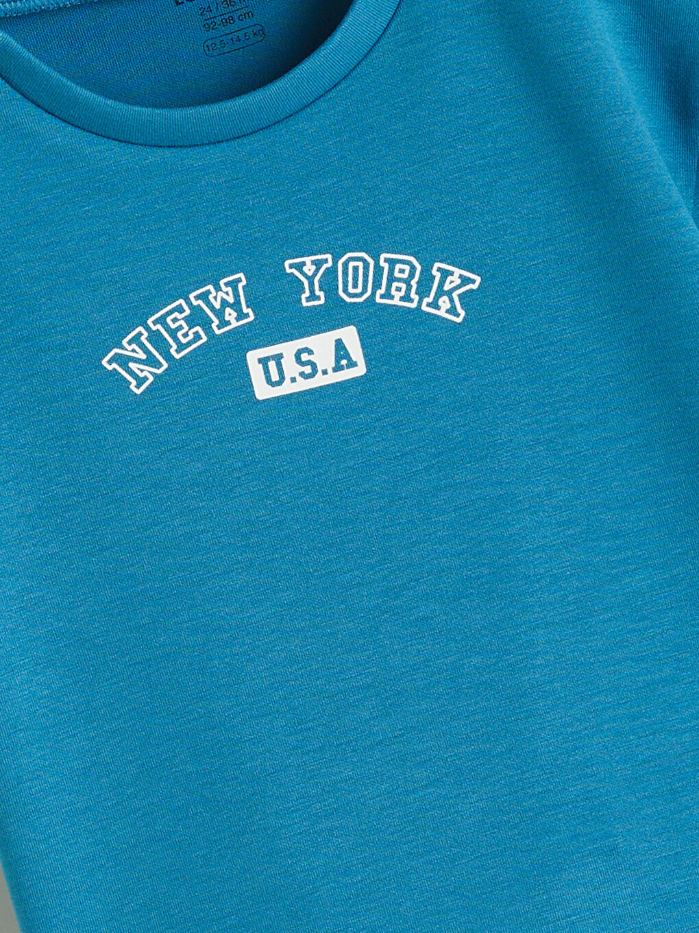 Mavi Yazı Baskılı Erkek Bebek Tişört-1