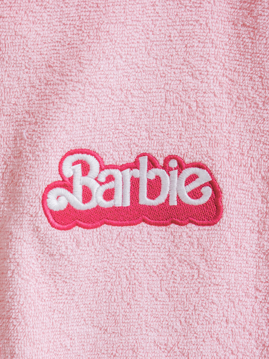 Pembe Barbie Nakışlı Kadın Bornoz -2