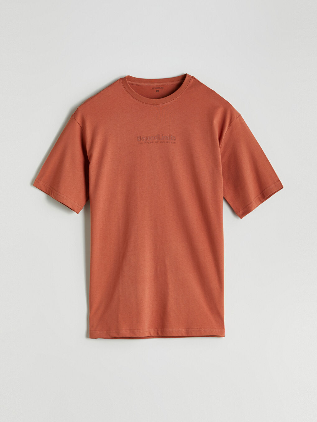 Turuncu Bisiklet Yaka Kısa Kollu Erkek Pijama Üst