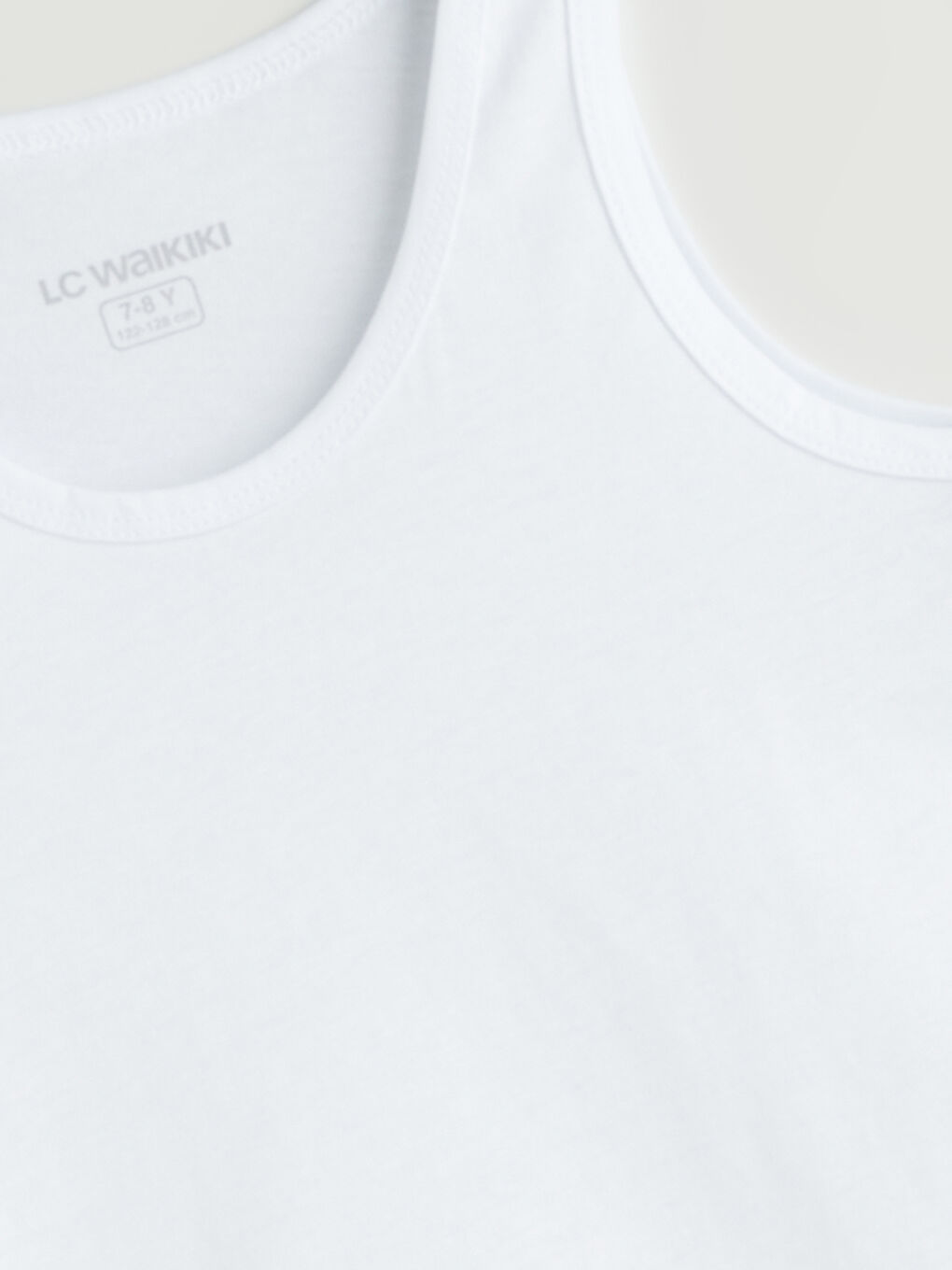 Beyaz Bisiklet Yaka Erkek Çocuk Atlet-1