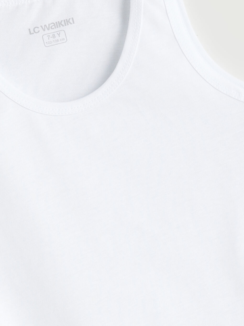 Beyaz Bisiklet Yaka Erkek Çocuk Atlet-1