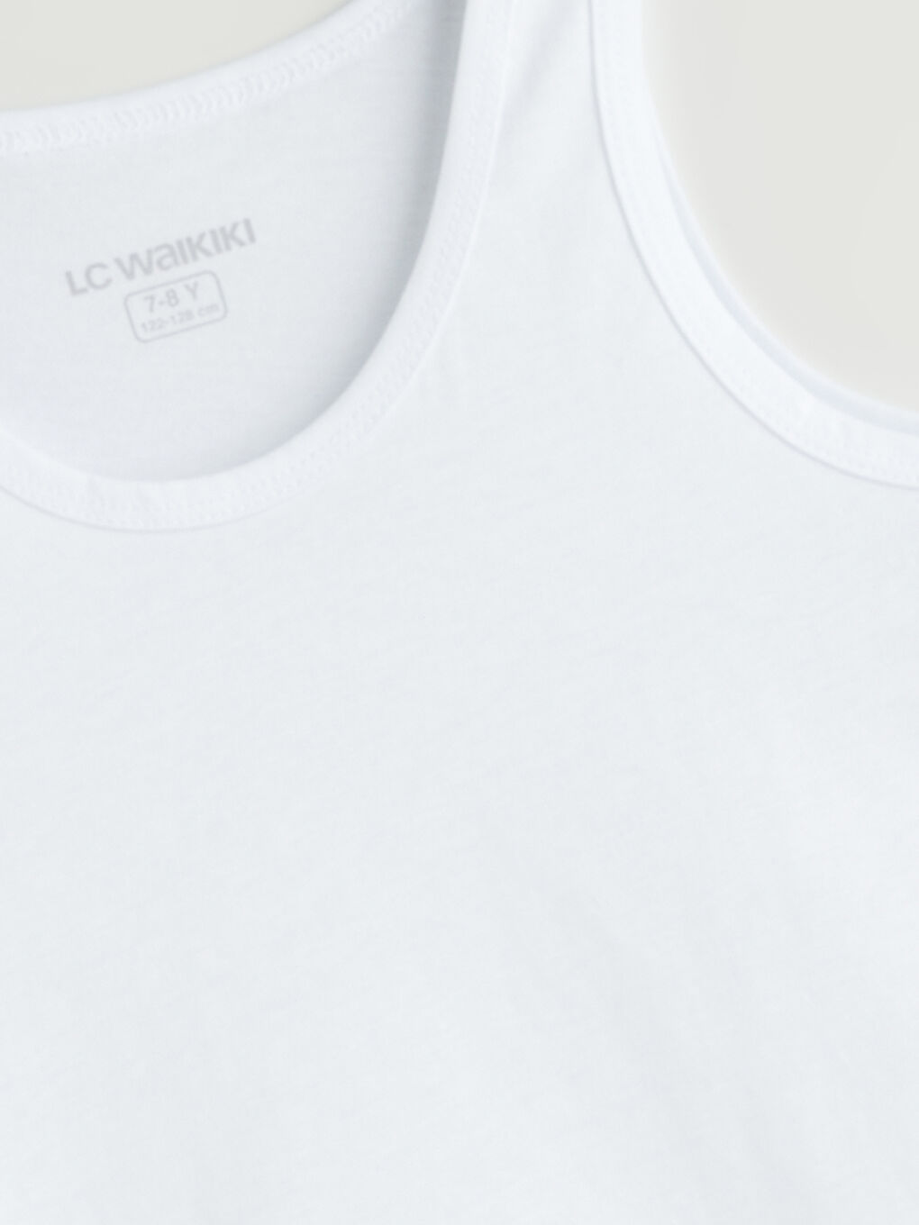 Beyaz Bisiklet Yaka Erkek Çocuk Atlet-1