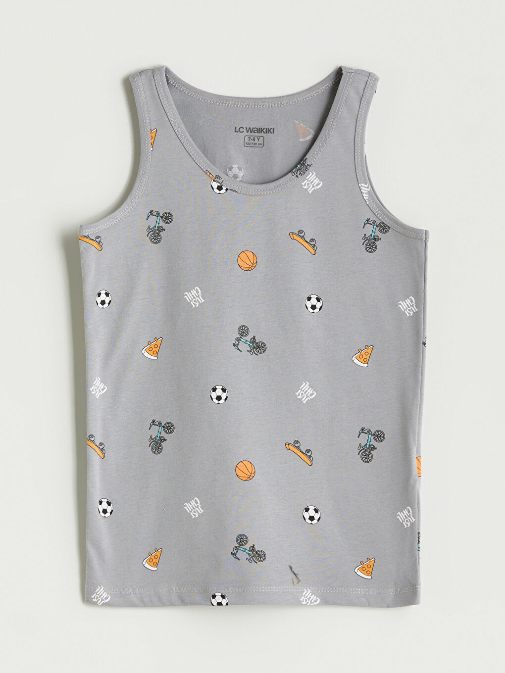 Gri Bisiklet Yaka Erkek Çocuk Atlet