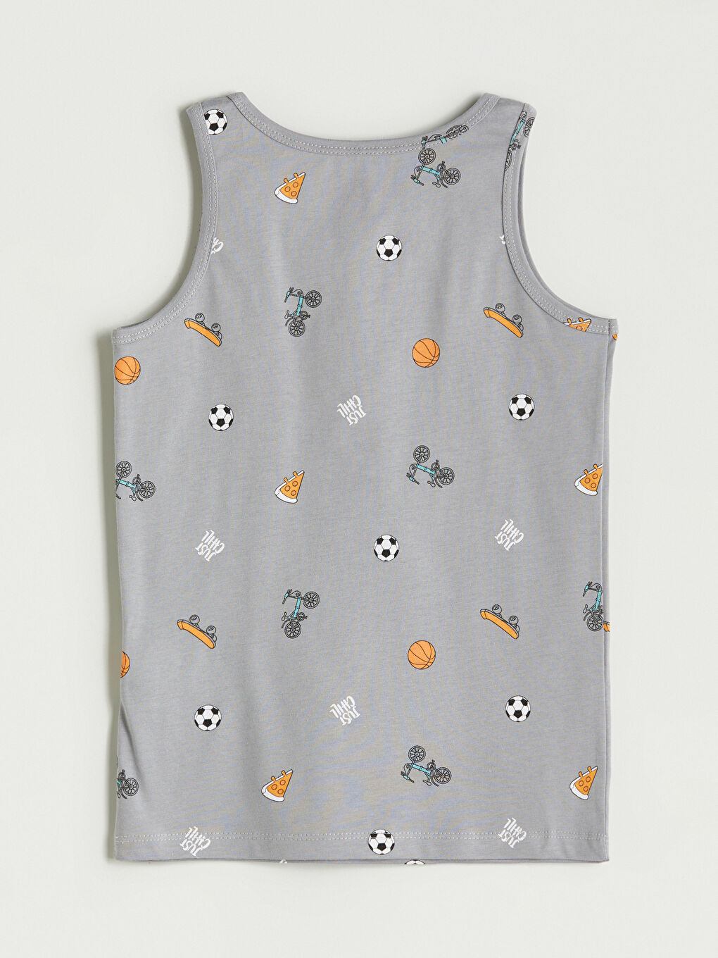 Gri Bisiklet Yaka Erkek Çocuk Atlet-2