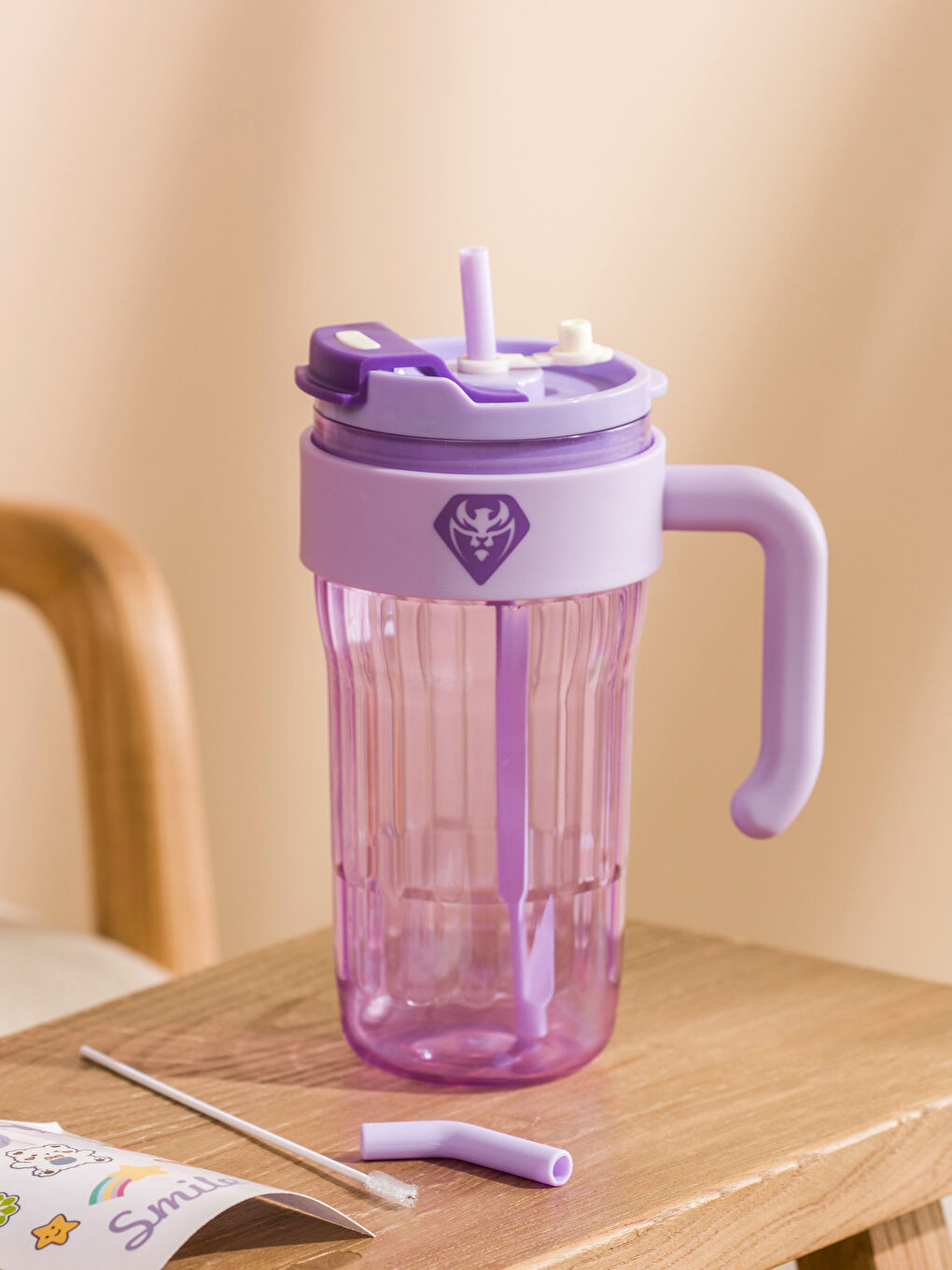 Baskılı Pipetli Suluk 950 ml-1