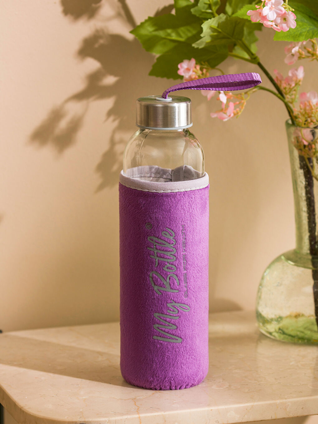 Pelüş Kılıflı Cam Matara 630 ml