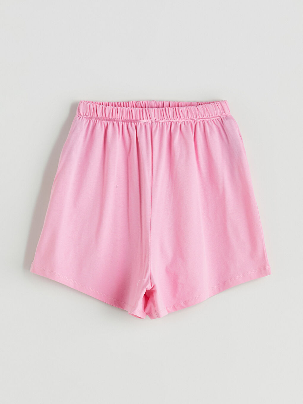 Pembe Beli Lastikli Kız Çocuk Pijama Şort