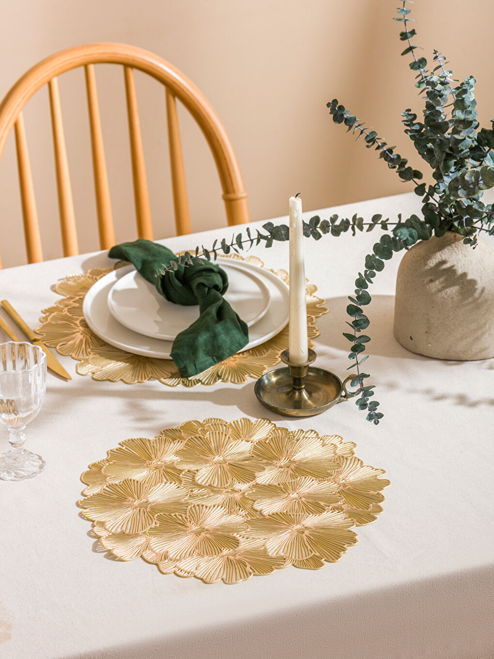 Sarı Çiçek Desenli Supla 2'li 37 cm-1