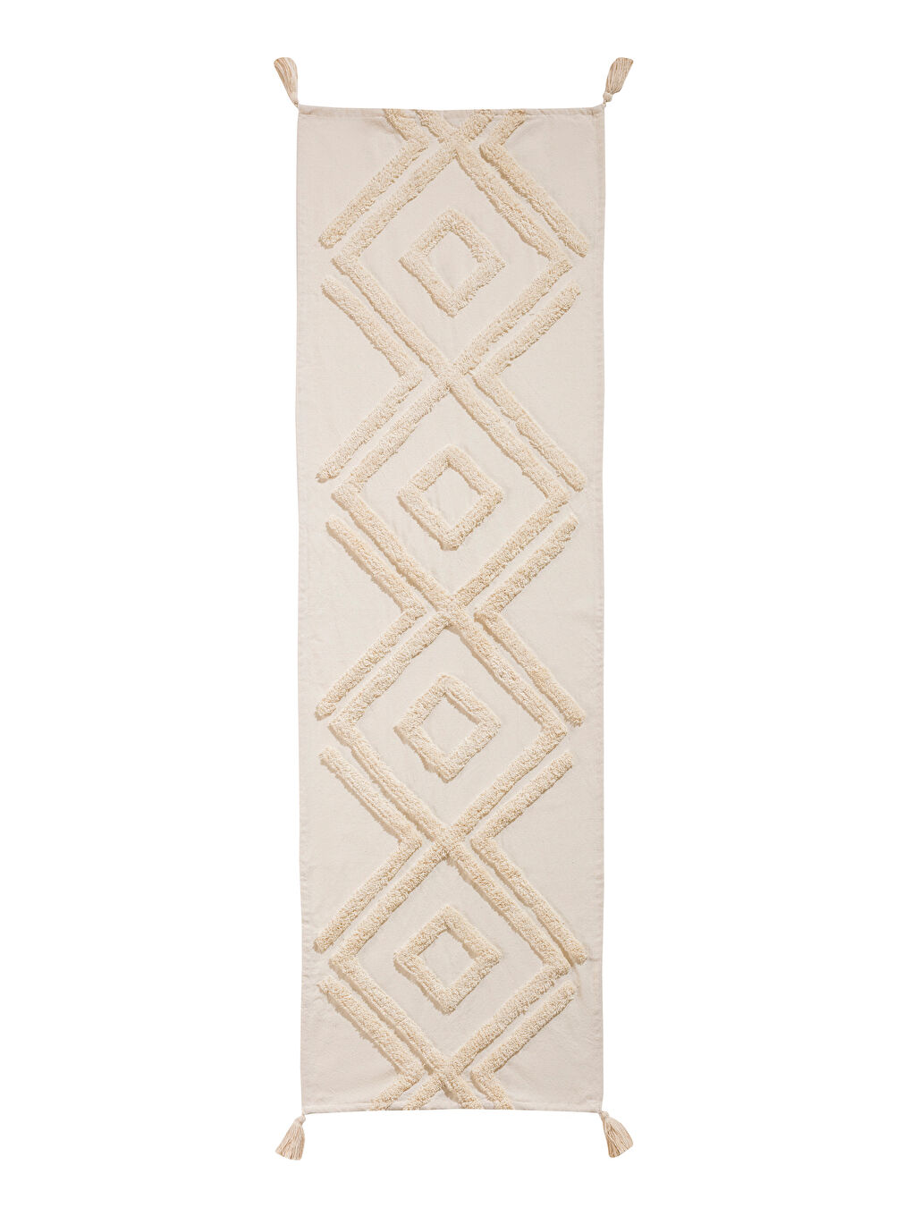 Bej Püsküllü Runner 45x150 cm-4