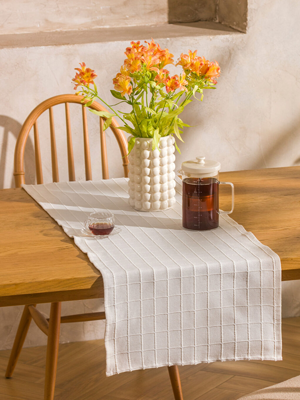 Bej Çizgili Runner 40x120 cm