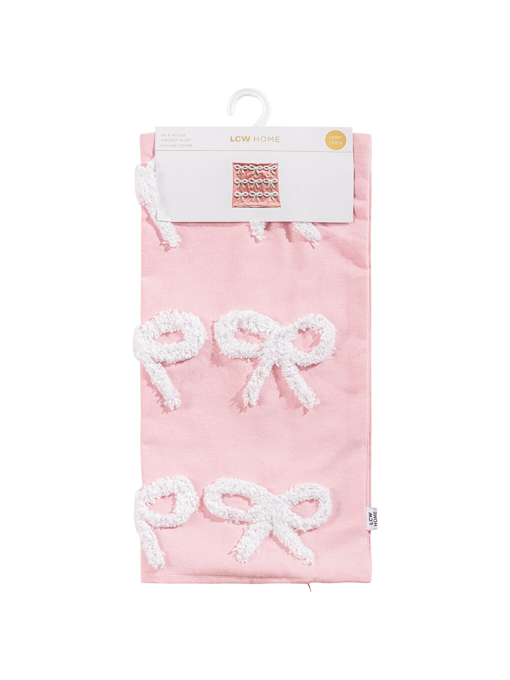 Pembe Fiyonk Baskılı Kırlent Kılıfı 45x45 cm-4