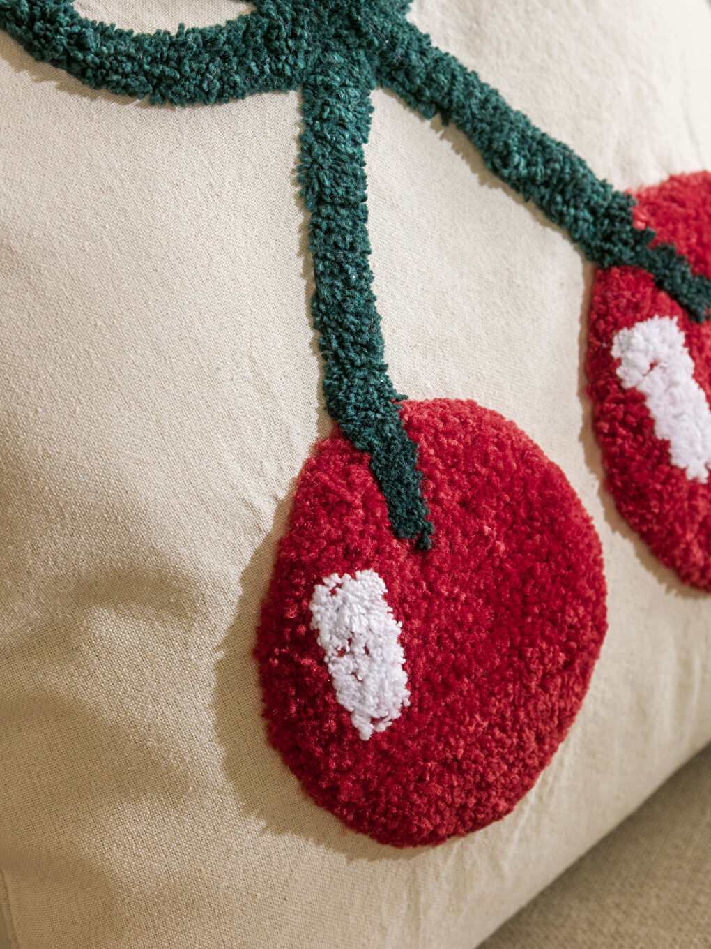 Cherry Embroidered Cushion Cover 45x45 cm-2