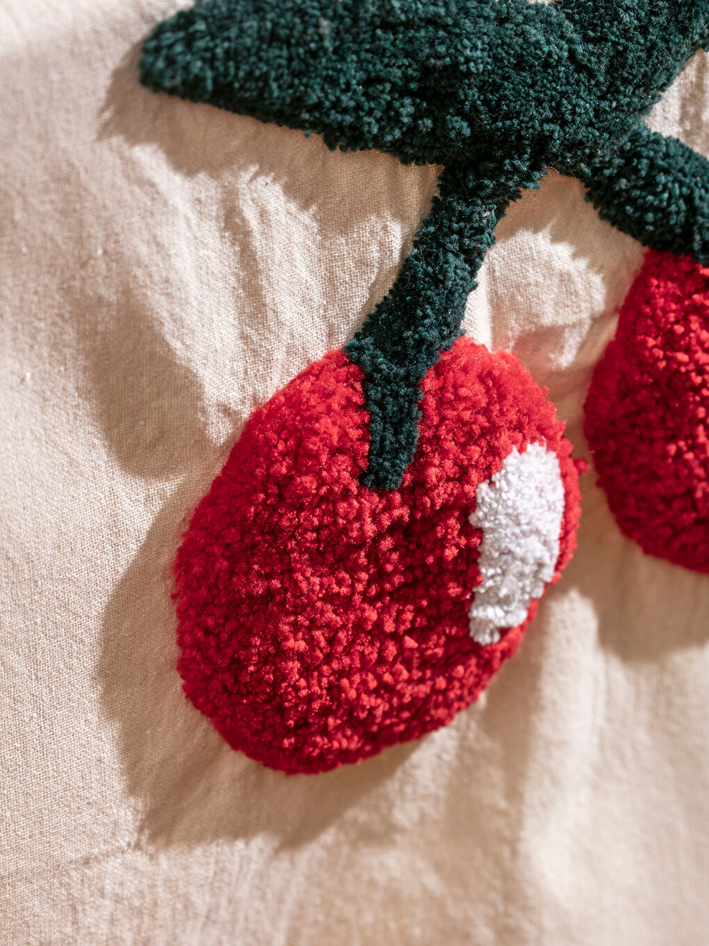 Bej Kiraz Nakışlı Runner 45x150 cm-2