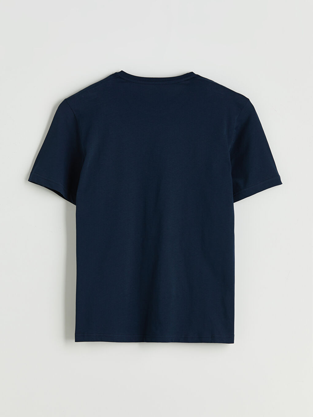 Lacivert Bisiklet Yaka Kısa Kollu Erkek Pijama Üst-1