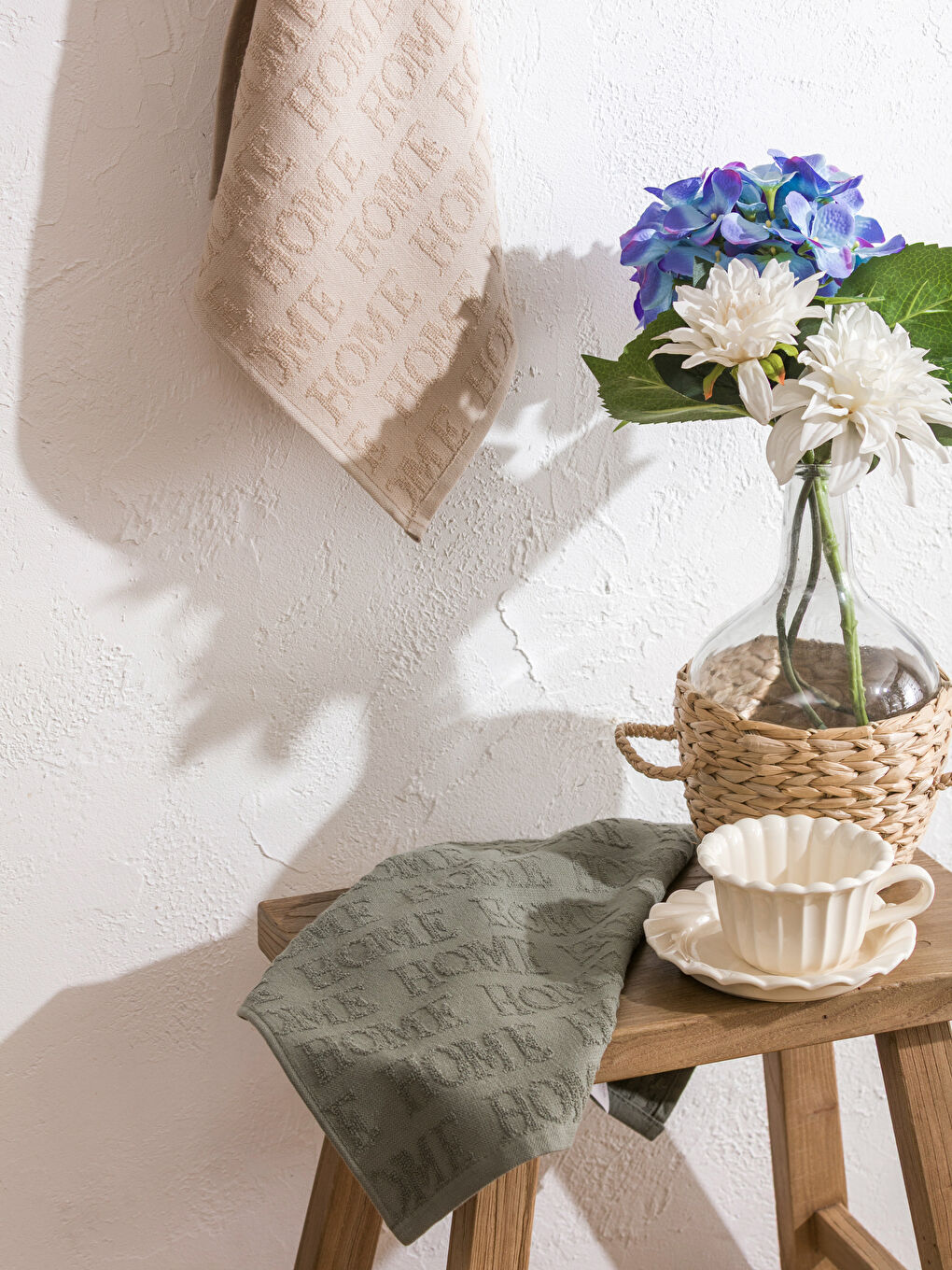 Yeşil Yazı Baskılı Kurulama Bezi 2'li  40x50 cm-1