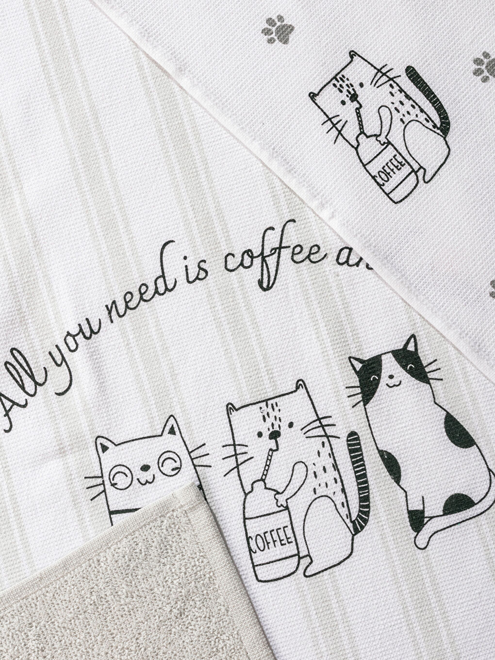 Siyah Baskılı Kurulama Bezi 3'lü 40x50 cm-2