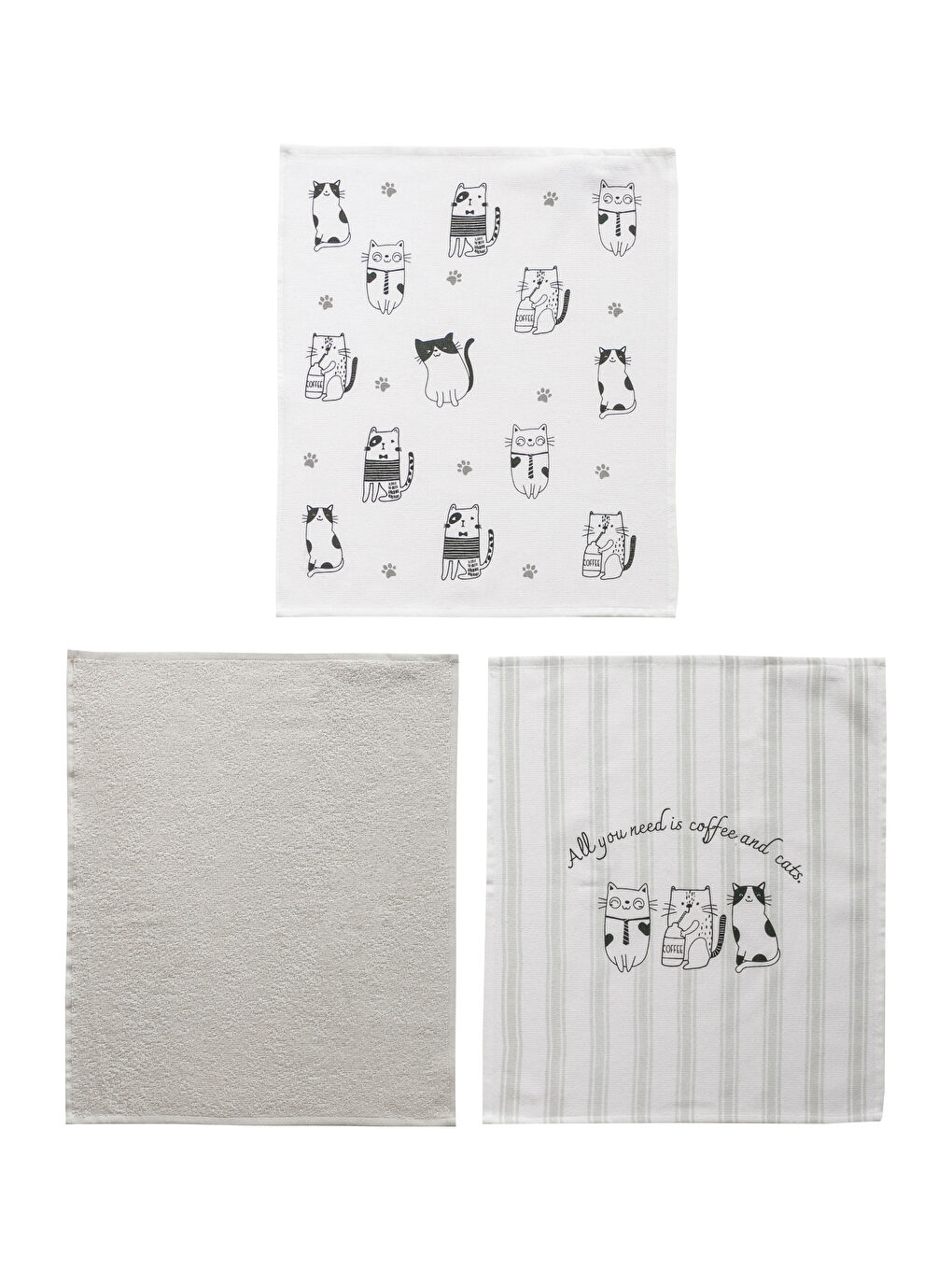 Siyah Baskılı Kurulama Bezi 3'lü 40x50 cm-4