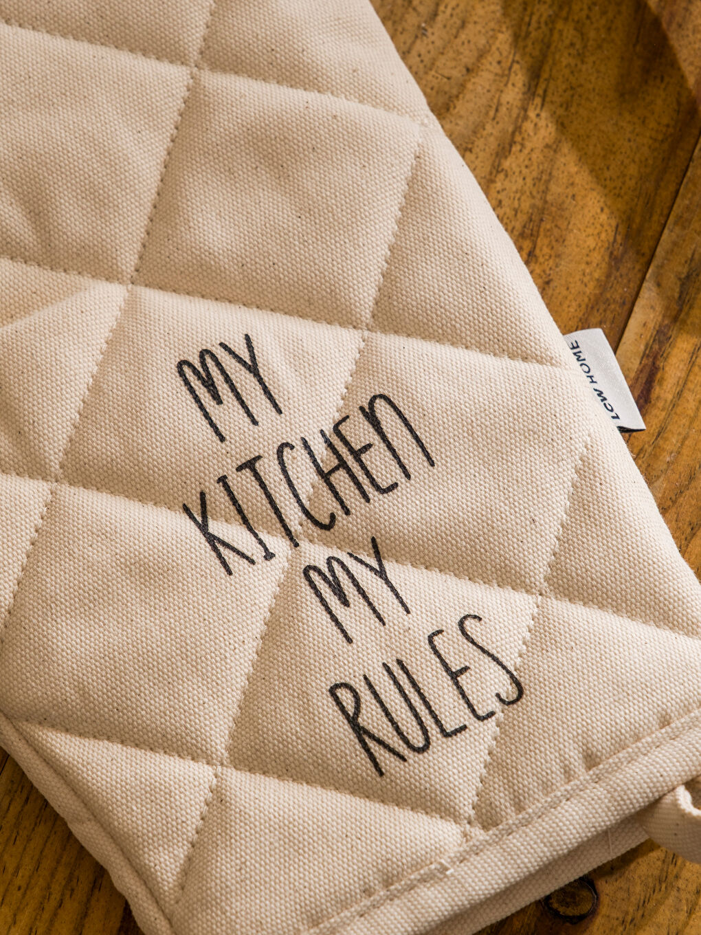 Ekru Baskılı Fırın Eldiveni ve Tutaç-2