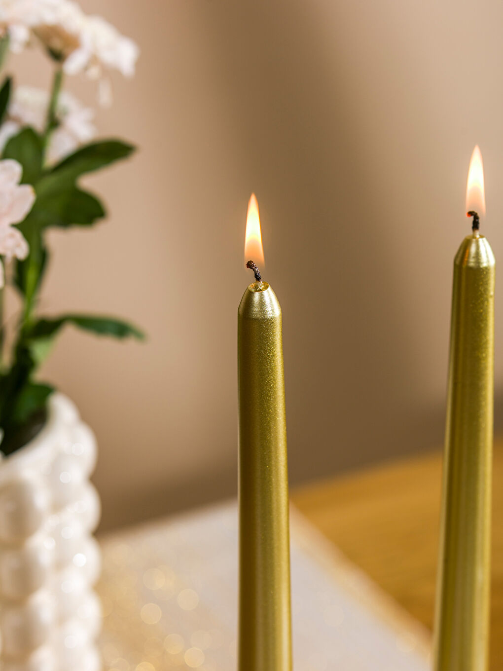 Sarı Dekoratif Mum 2'li-2