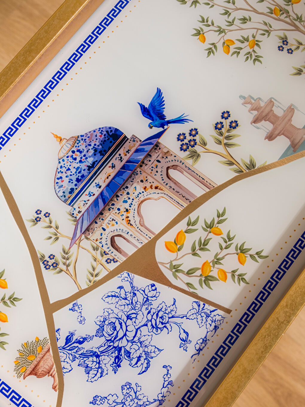 Karışık Baskılı Dekoratif Tepsi 24x39 cm-2