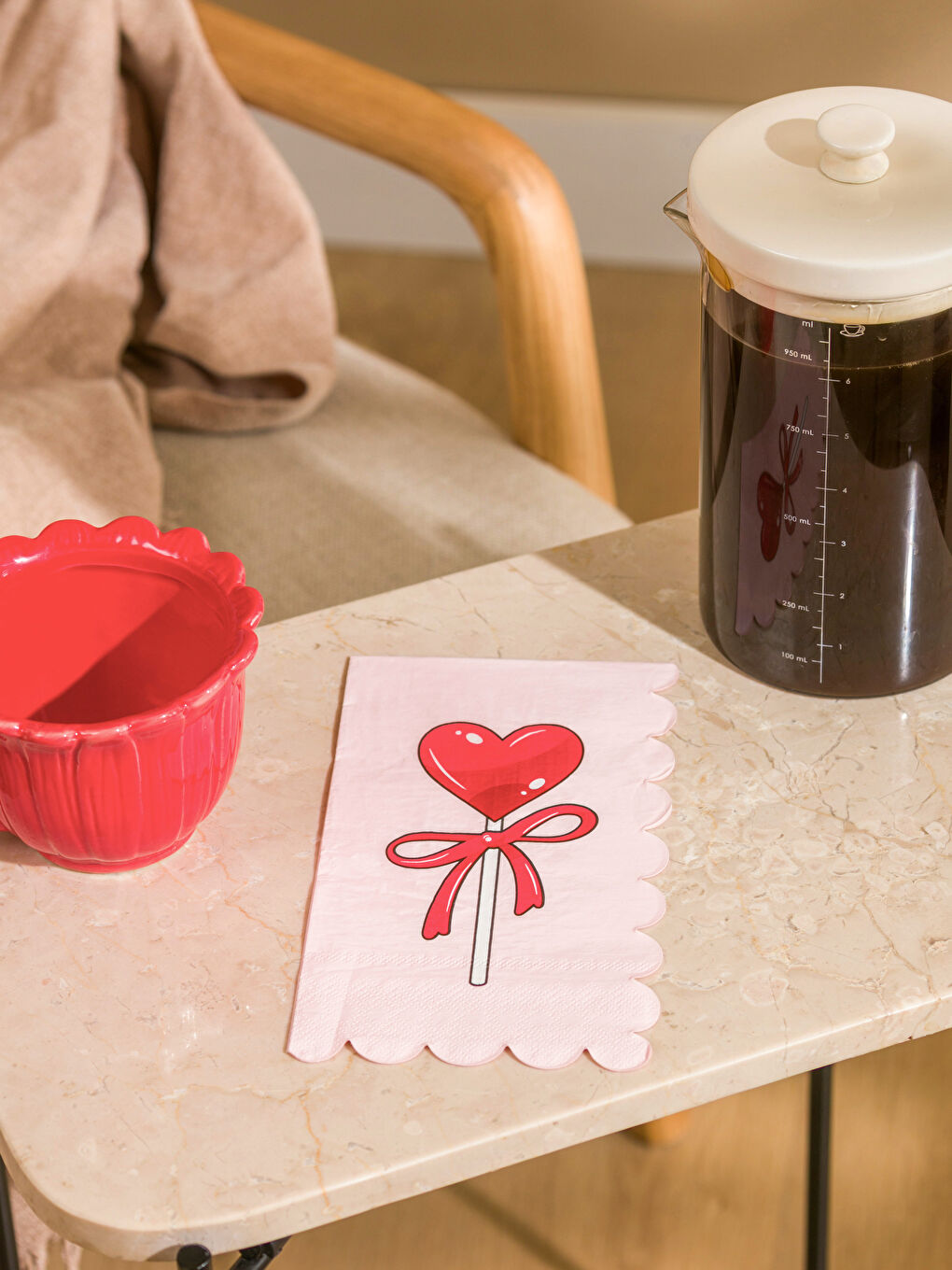 Karışık Kalp Baskılı Kağıt Peçete 20'li