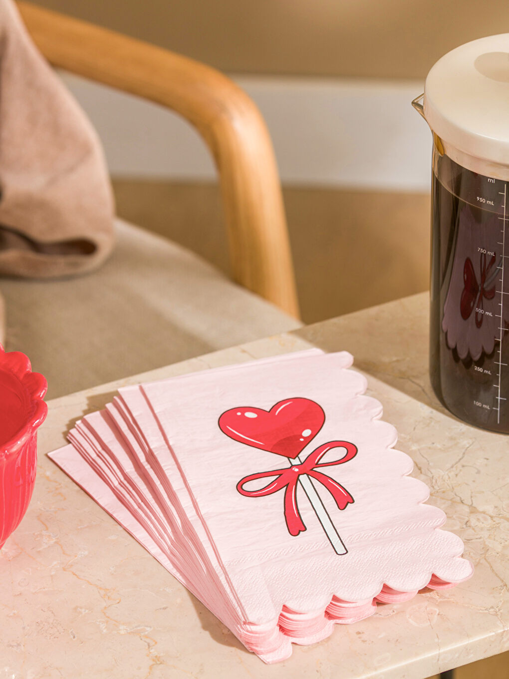 Karışık Kalp Baskılı Kağıt Peçete 20'li-1