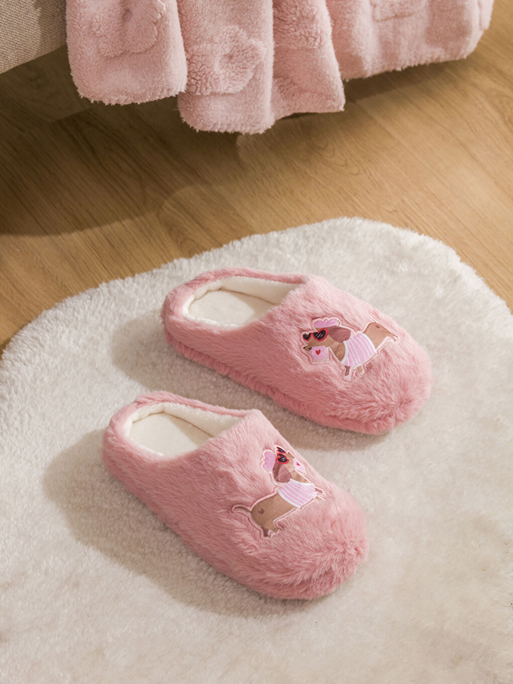 Žena RUŽIČASTA Kućne papuče-1
