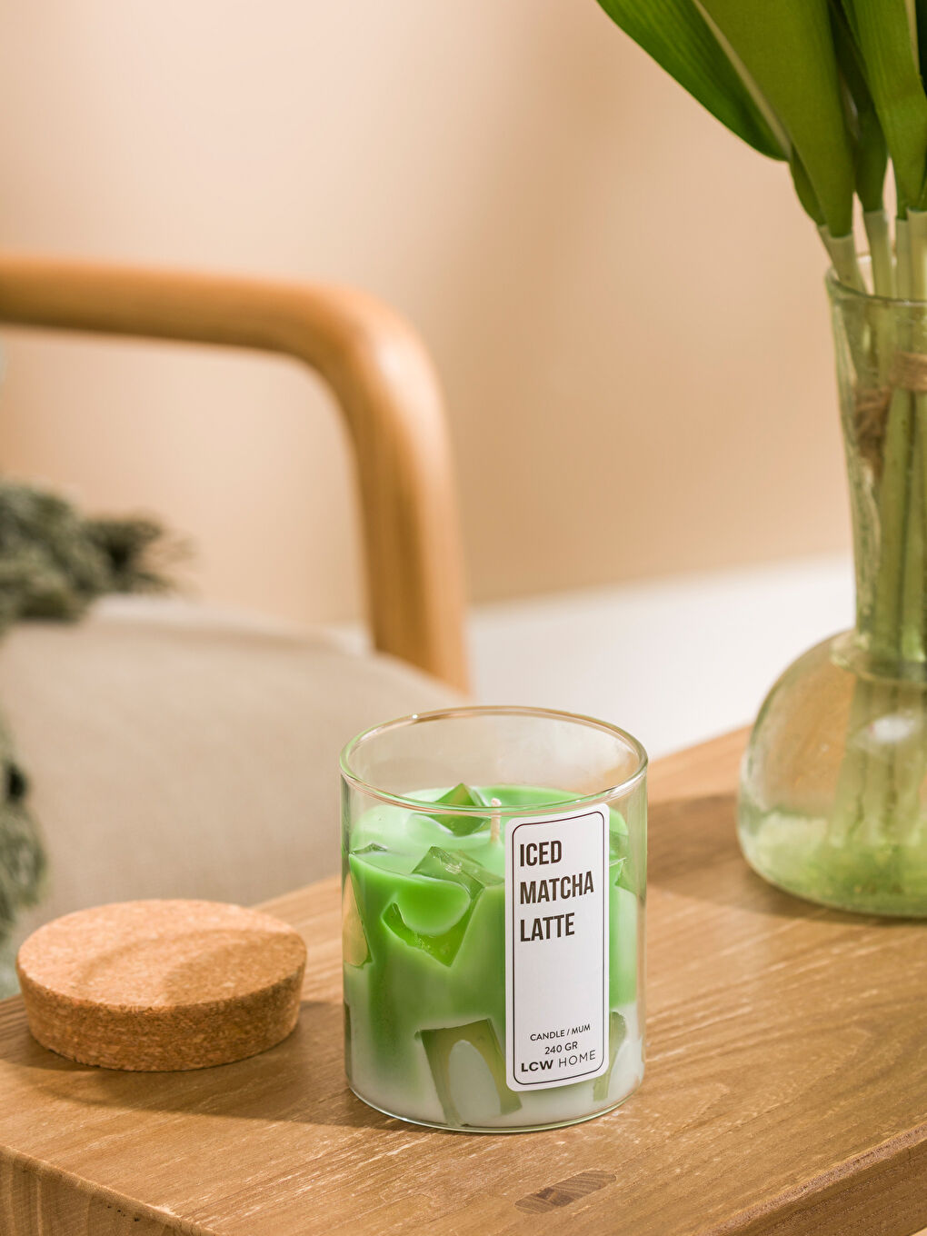 Yeşil Latte Kokulu Bardak Mum 240 g-1