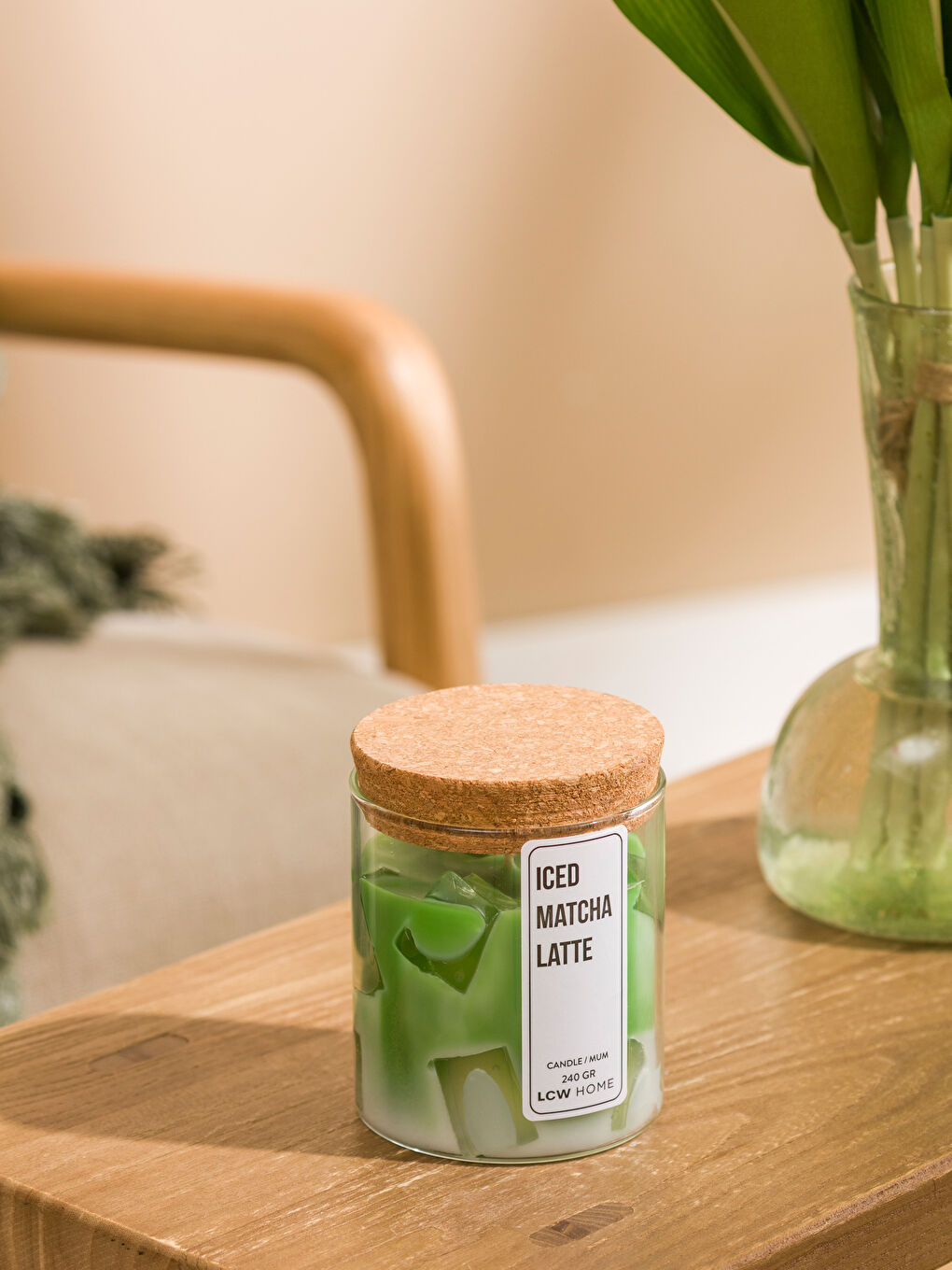 Yeşil Latte Kokulu Bardak Mum 240 g-2